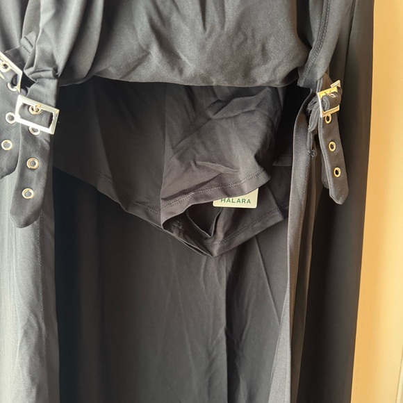 HALARA BlackHigh Waisted Adjustable Double Buckle Split 2-in-1 Maxi Casual Skirt - Picture 14 of 16